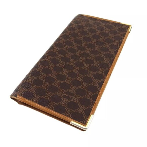 CELINE Long billing Macadam beige PVC x Leather Authentic USED - Picture 3 of 11